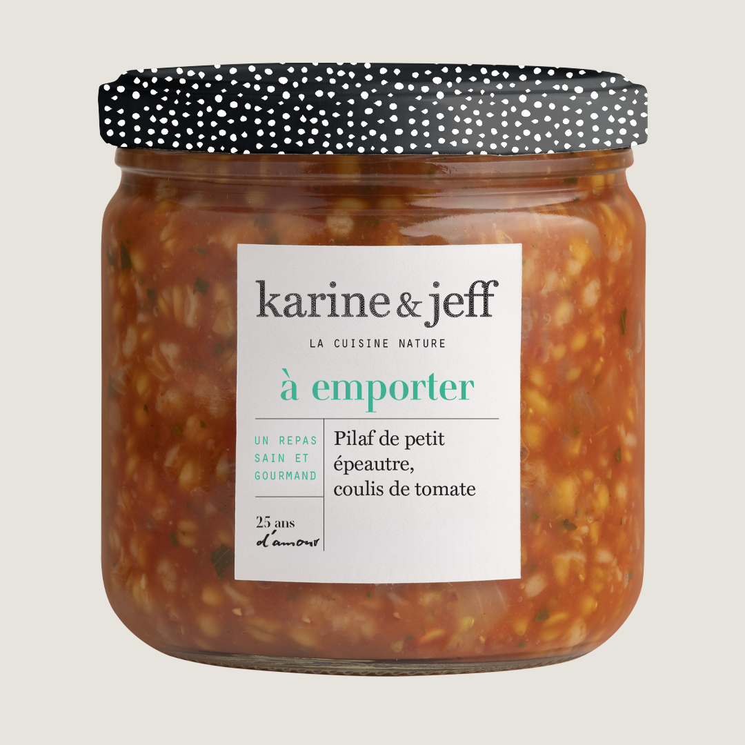 Einkorn-Pilaw - Tomaten-Basilikum-Coulis