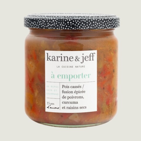 Gelbe Erbsen / würzige Fusion aus Paprika, Kurkuma und Rosinen