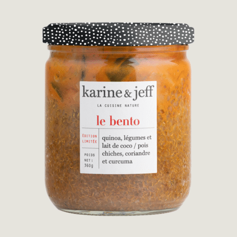 Quinoa, Gemüse und Kokosmilch / Kichererbsen, Koriander und Kurkuma