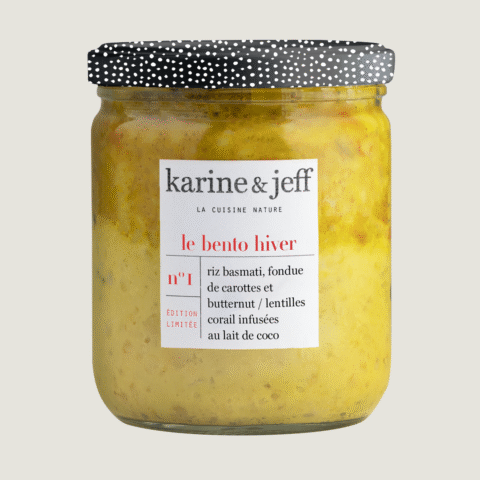 Basmatireis, Karotten-Butternut-Fondue / rote Linsen mit Kokosmilch