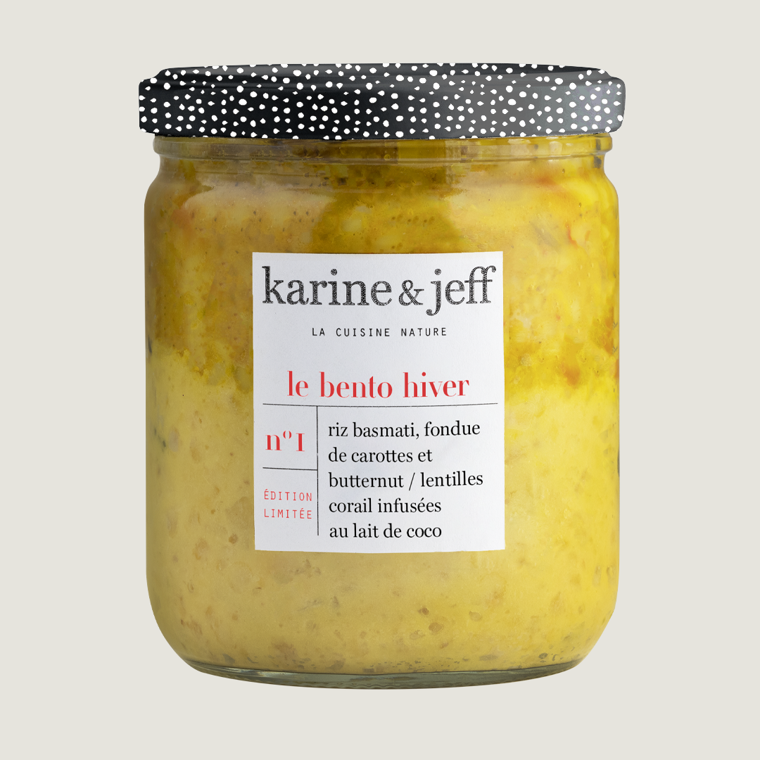 Basmatireis, Karotten-Butternut-Fondue / rote Linsen mit Kokosmilch
