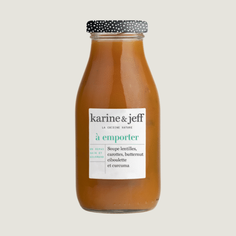 Suppe mit Linsen, Karotten, Butternut-Kürbis, Schnittlauch und Kurkuma 0,25 L